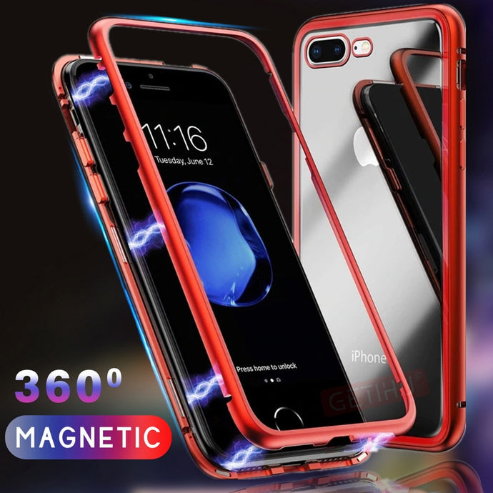 Magnetic Adsorption Flip iPhone Case